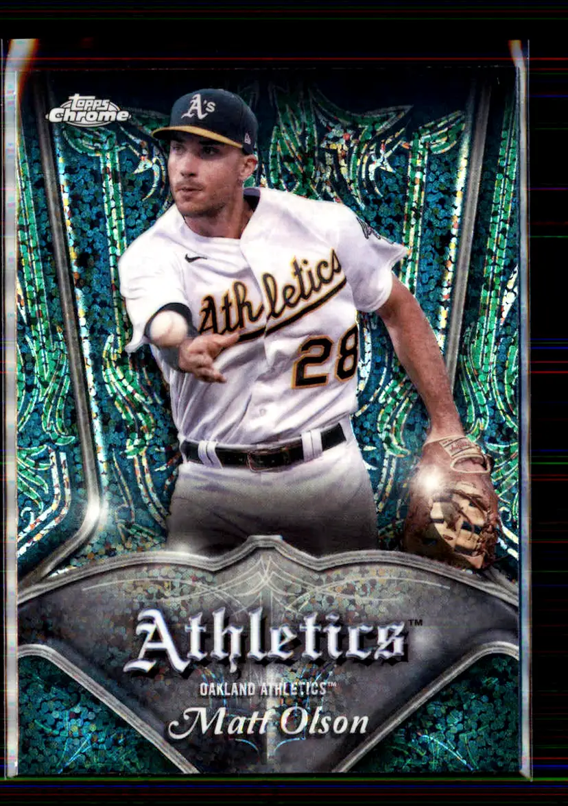 Matt Olson 2022 Topps Chrome Pinstriped #P-17 - Oakland Athletics - (147-213)