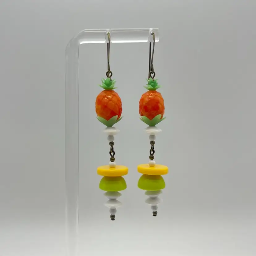 Summer - #131 “Tootie Fruity" Series - Handmade by Me -- Vintage Plastic Earrings