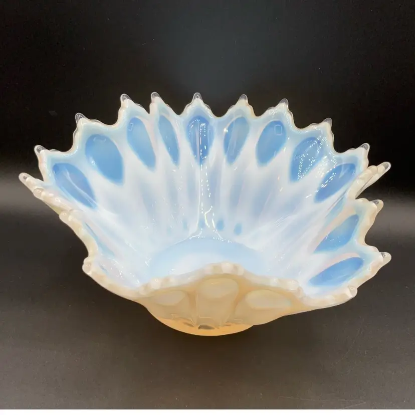 Fostoria Heirloom white opalescent bowl. 9"D x 4"H