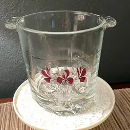 Vintage MCM Cerve DeValBor Iris Glass Ice Bucket Made in Italy 5 "H