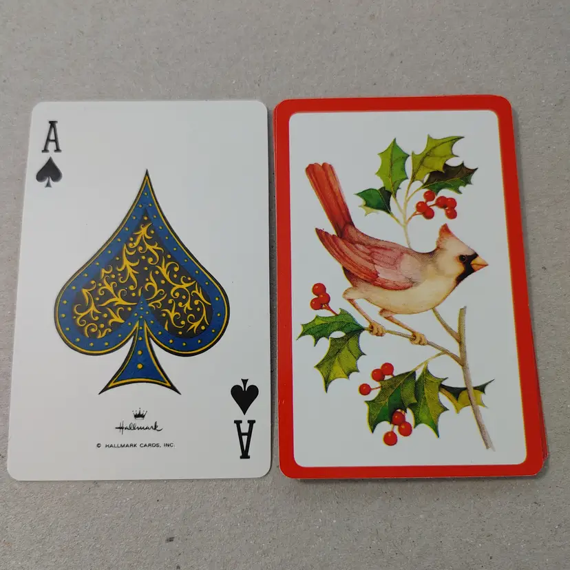 1 Single Swap Card - Playing Card. Cardinal bird red trim. Dimension 2.5 x 3.5. Read description.
