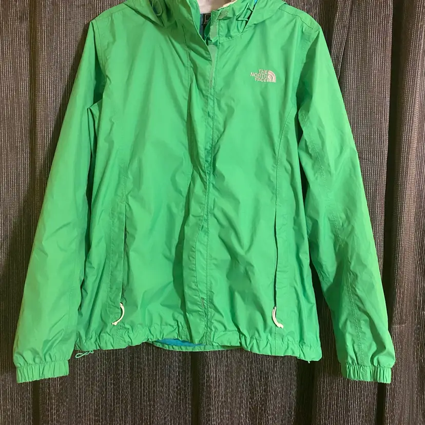 The North Face Women's Size Medium Green Hooded HyVent Rain Jacket