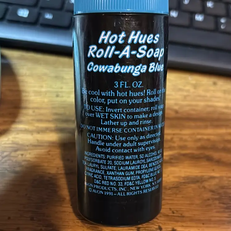 Avon Hot Hues Roll A Soap, Cowabunga Blue Or Electra Green 3 Fluid Ounces