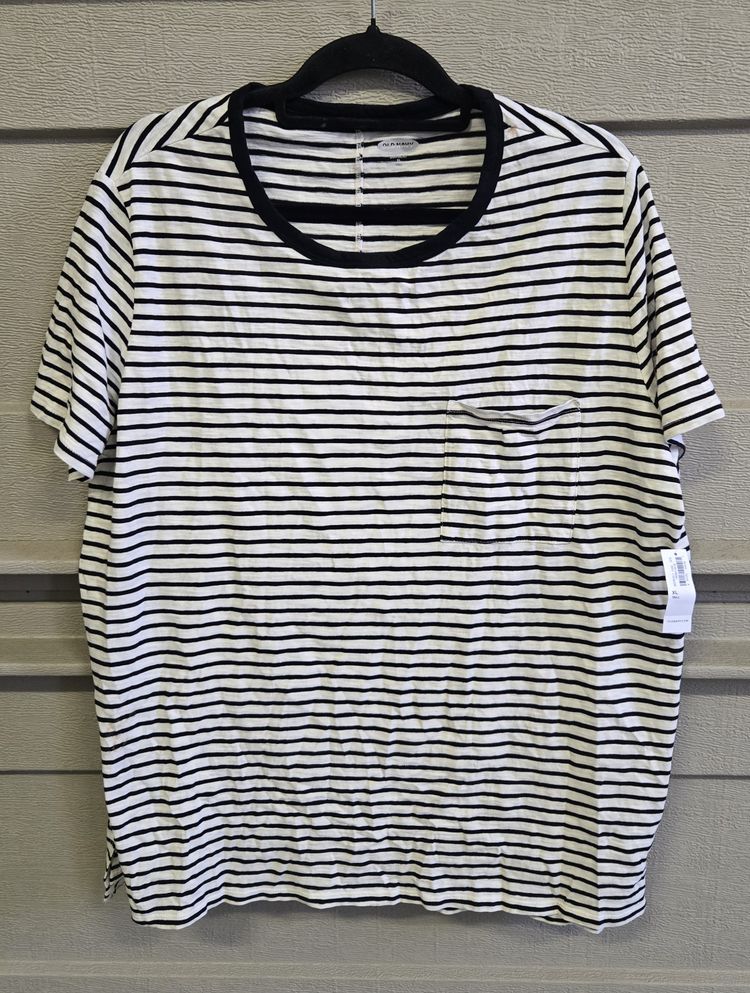 Old Navy Boyfriend Striped Short Sleeve Tee Size XL