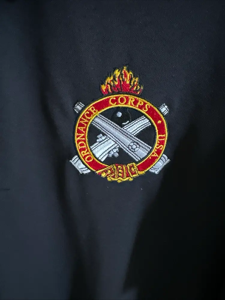 Nike Golf Polo Ordinance Corps U.S.A Logo Black EUC!!