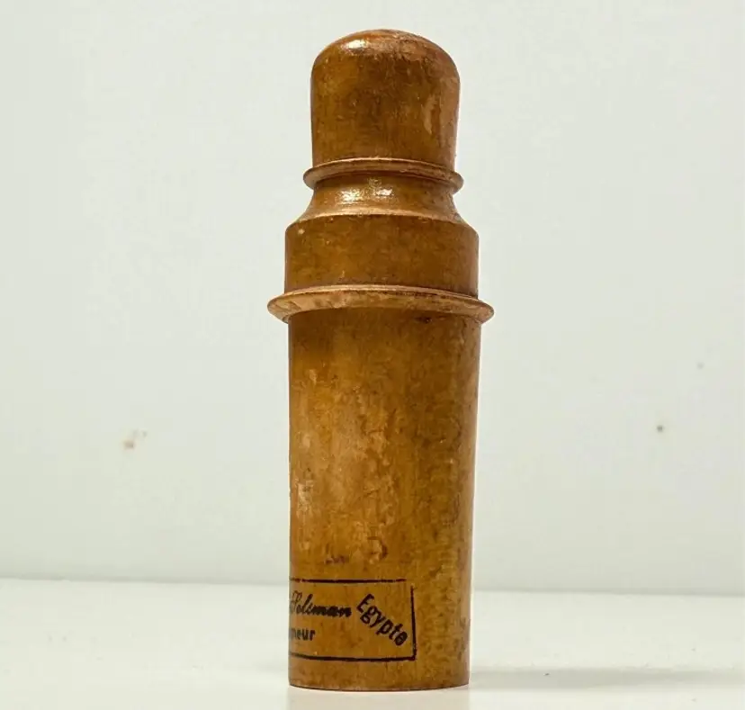 Antique Egyptian Perfume Cairo Egypt Wooden Flask 2"