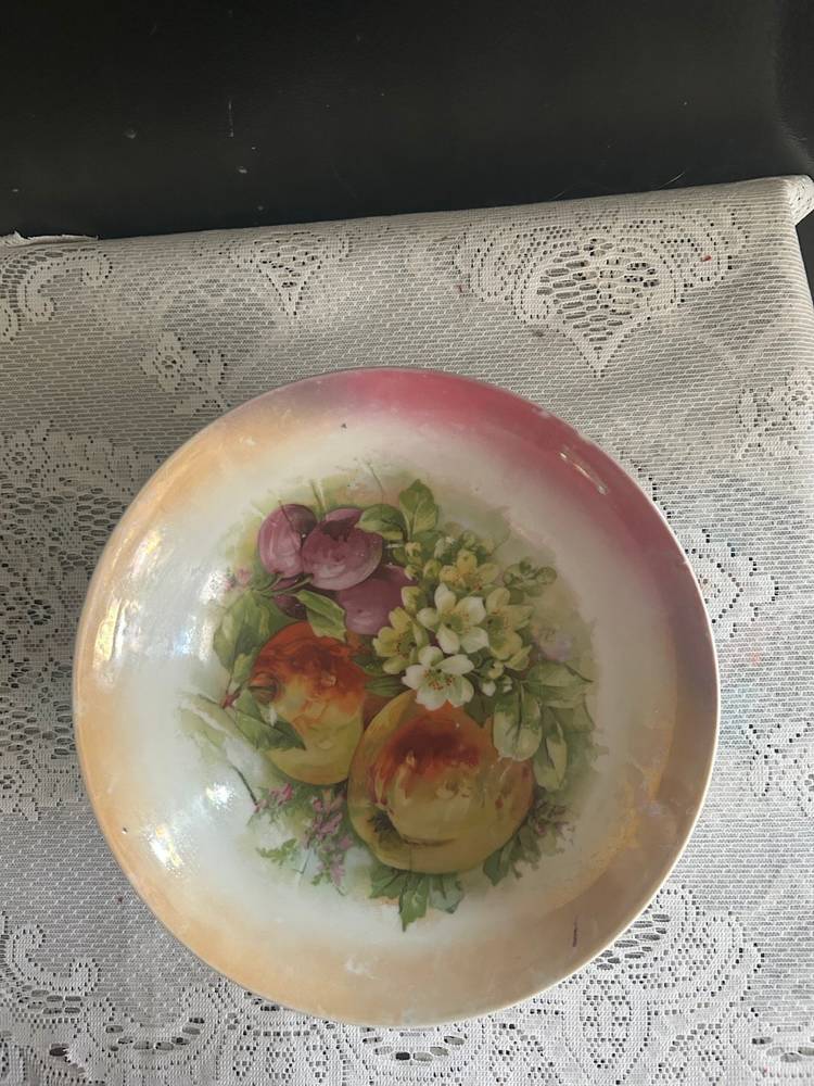 Antique Three Crowns lusterware fruit bowl