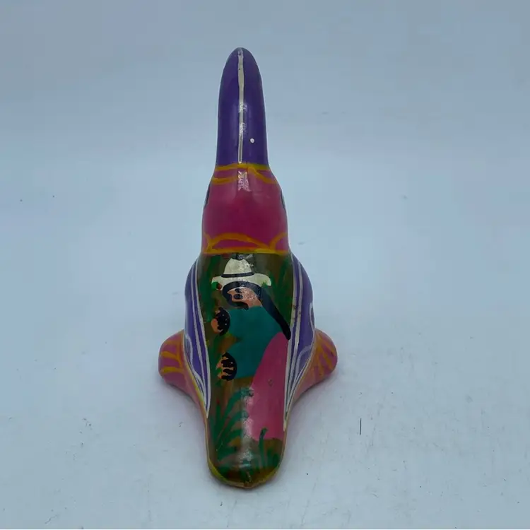 #0739 Little Talavera Folk Art Bird Multicoloured Toucan Mexico 4” x 3”