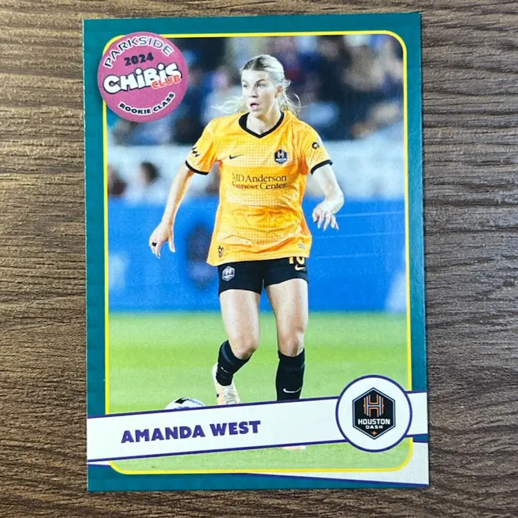 2024 Parkside NWSL Chibis Club Exclusive Rookie Class Green Amanda West /11 Houston Dash Soccer Card