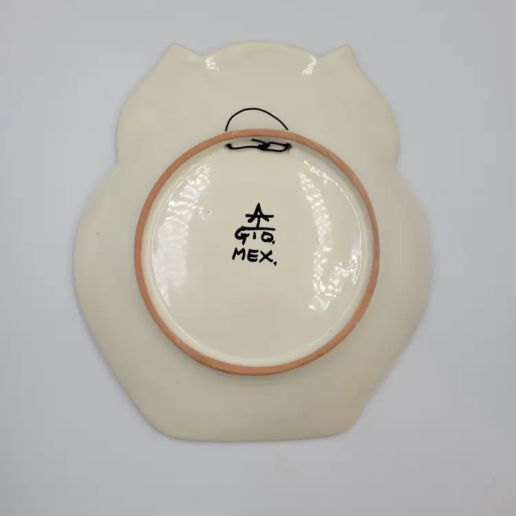 Anthropologie GTO Gorky Gonzales Colorful Owl CatchAll Plate Wall Plaque Made in Mexico