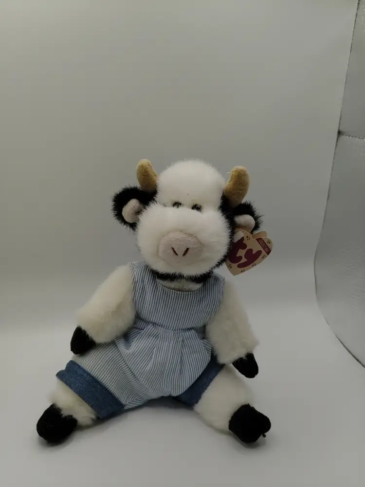 TY Collectible MADISON Beanie Baby COW 6035 Farm Plush Animal W/ TAGS