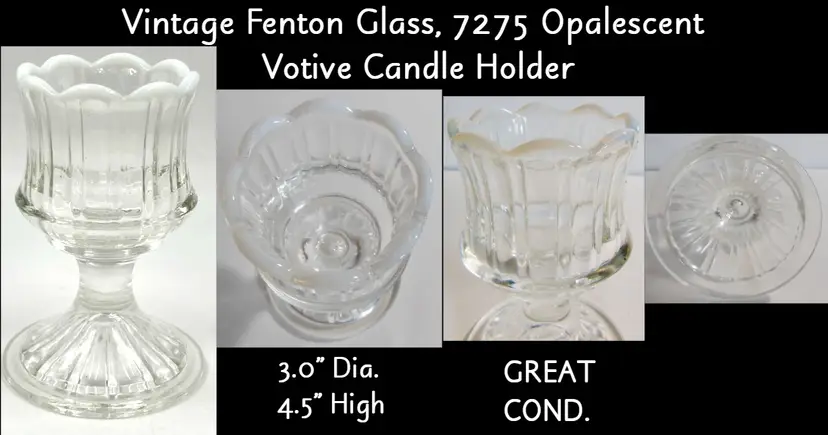 Vintage Fenton French Opalescent Votive Holder