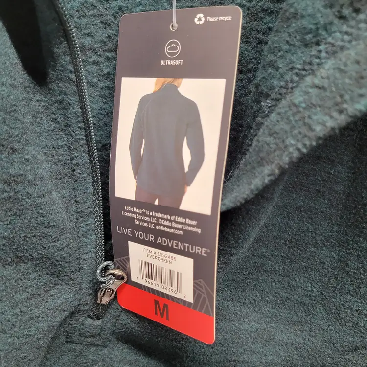 Eddie Bauer Quarter Zip Sweater Women Size M Fleece