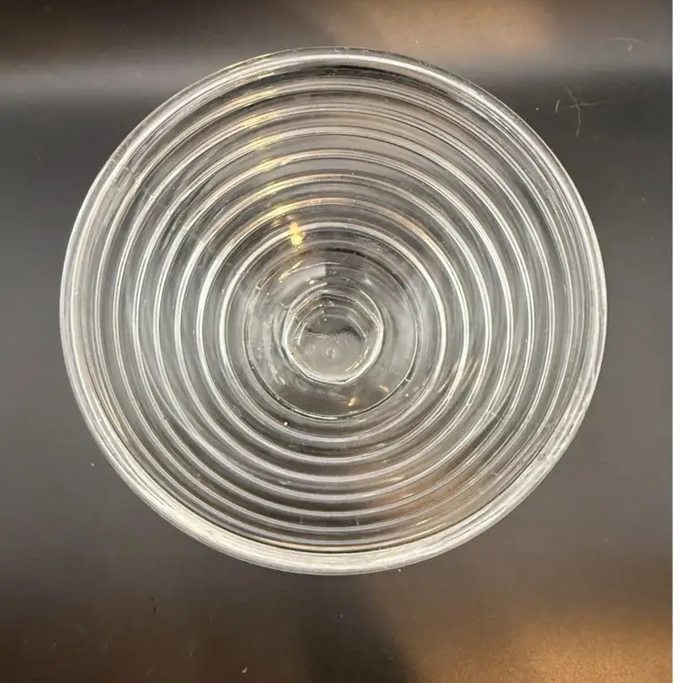 Anchor Hocking Manhattan Clear Ribbed Depression Glass Compote or Footed Bowl