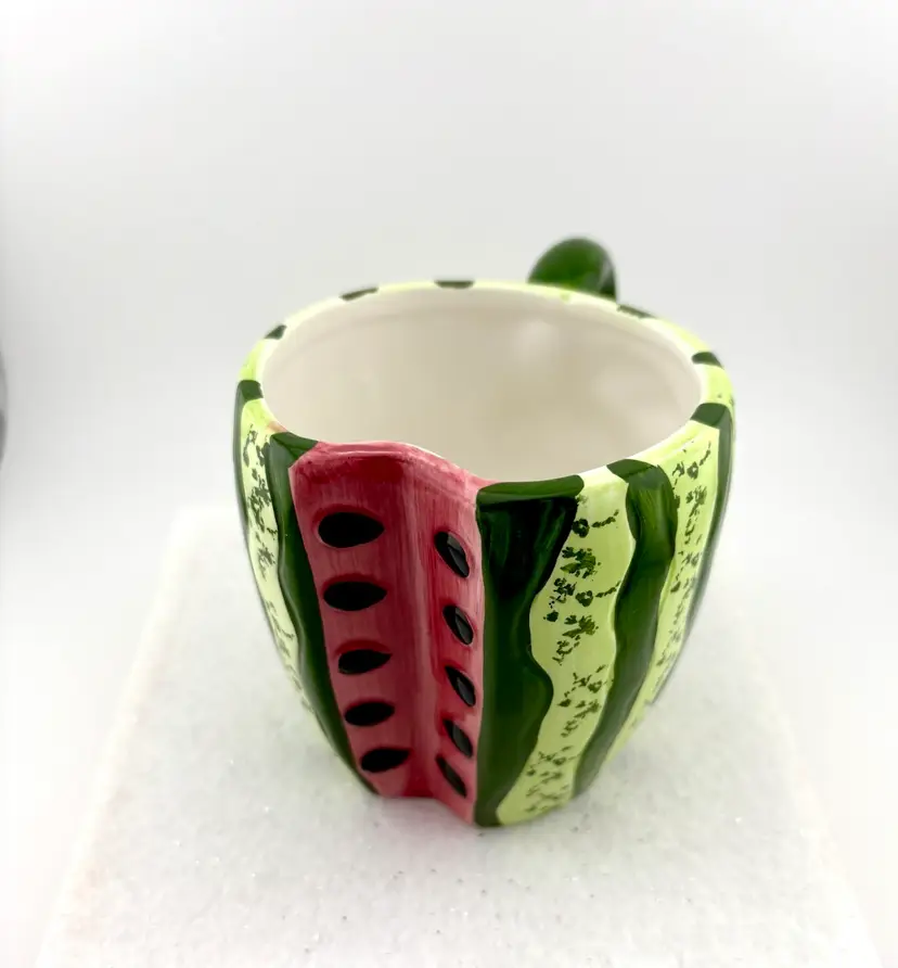 Vintage Watermelon Coffee Mug By Cracker Barrel 3.5” Tall x 5.25” Wide x 3” Deep