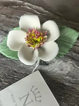 Hand Made Queen Capodimonie Art Porcelain Magnolia Flower Italy