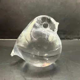 Chonkiest Crystal Clear Bird Figurine 3x2.5”