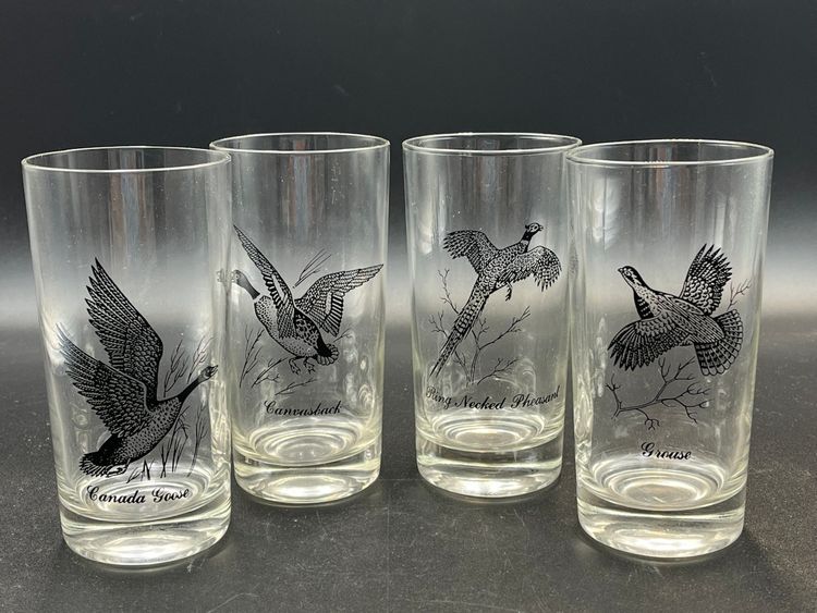 (4) Vintage Canvasback “Game Bird” Glasses