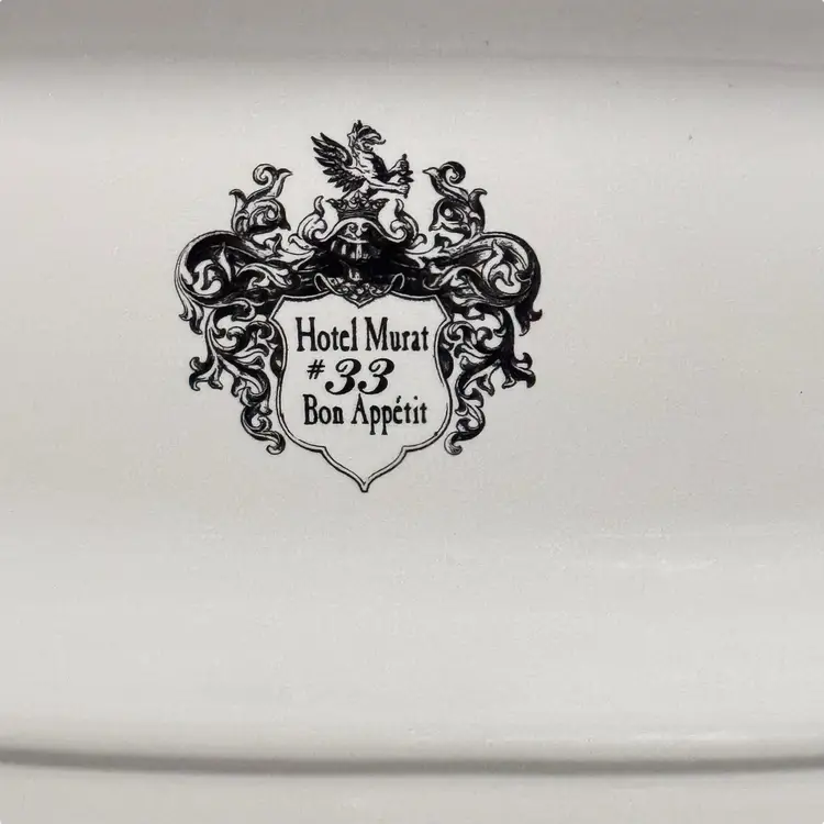 White Oval Serving Platter Dish In Portugal Hotel Murat #33 Bon Appétit Pasta