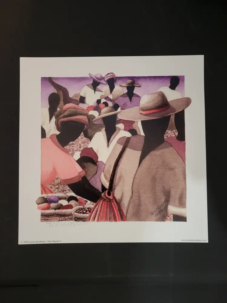 Lynne Bernbaum Petit Marche 1,2,4  Signed in Pencil Fine Art Prints Carribean Anguilla Marketplace Themed