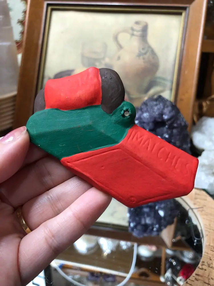 Vintage Handpainted Mouse Matches Bed Ornament 🐭🎄