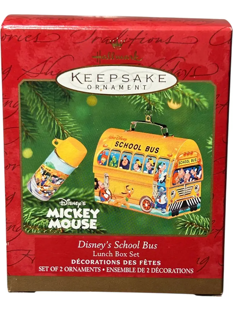Hallmark Keepsake Ornament Disney's School Bus Lunch Box Set