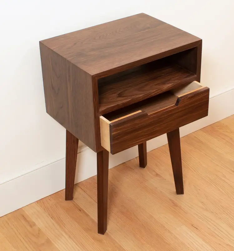 MID-CENTURY MODERN SKEWED LEG WATERFALL TABLE