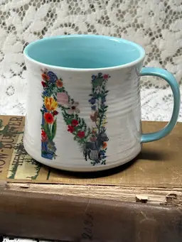 Nathlie Lite Anthropologie Ceramic Monogrammed, N Coffee Mug