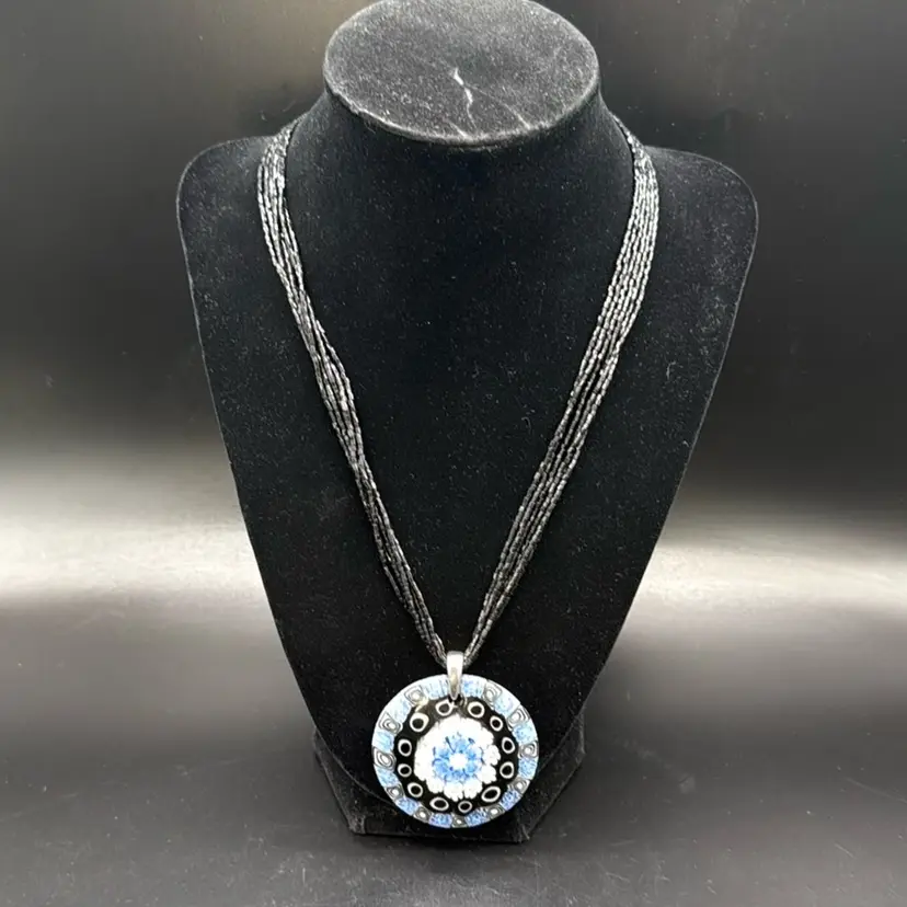 De Biasi Murano Made Millefiori Necklace In Original Box With Tag