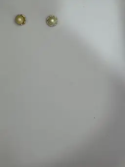 Gold Tone Costume Faux Pearl Stud Earrings