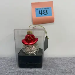 48 - Bethlehem Glass Santa Firefighter Ornament