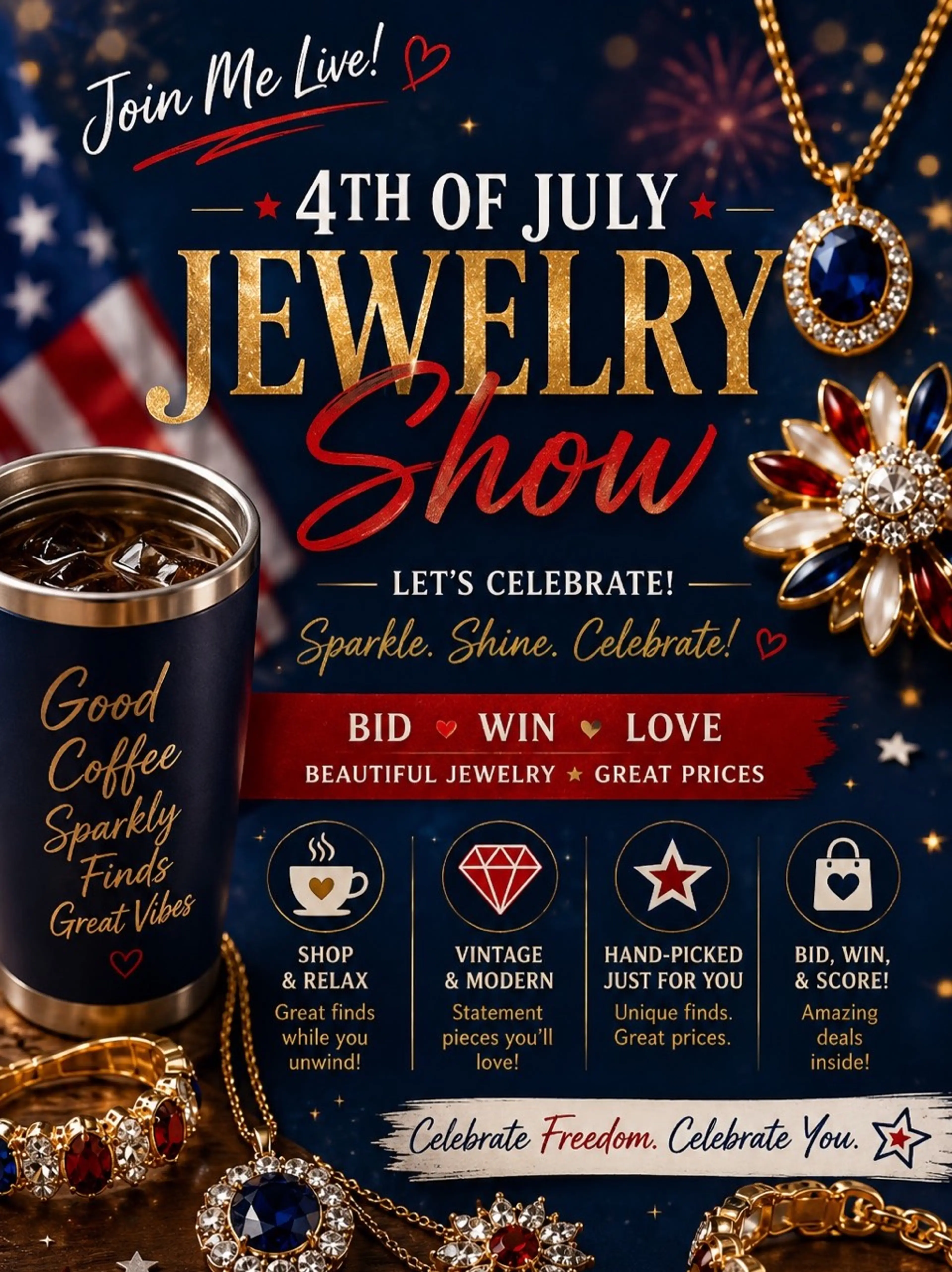 🎇4th Of July 🇺🇸Jewelry Pop Up 🎆