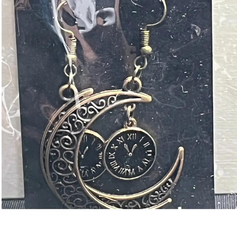Moon And Time Metal Earrings Made By Me