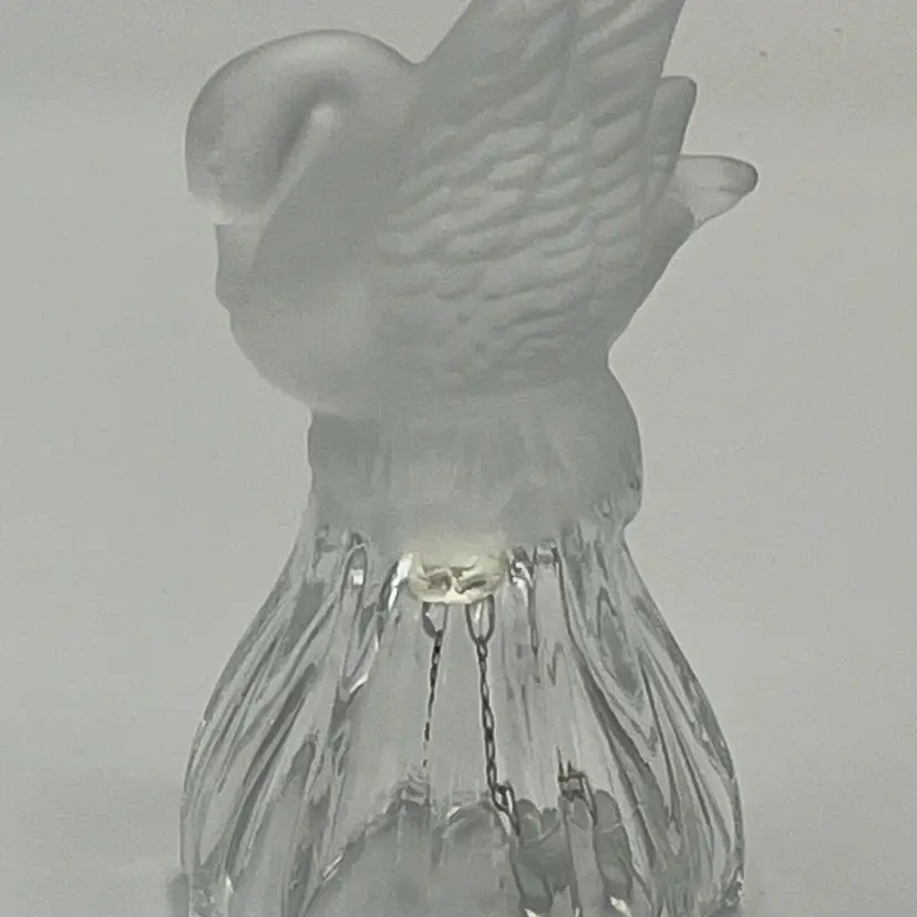 Vintage Frosted Swan In Clear Base Bell