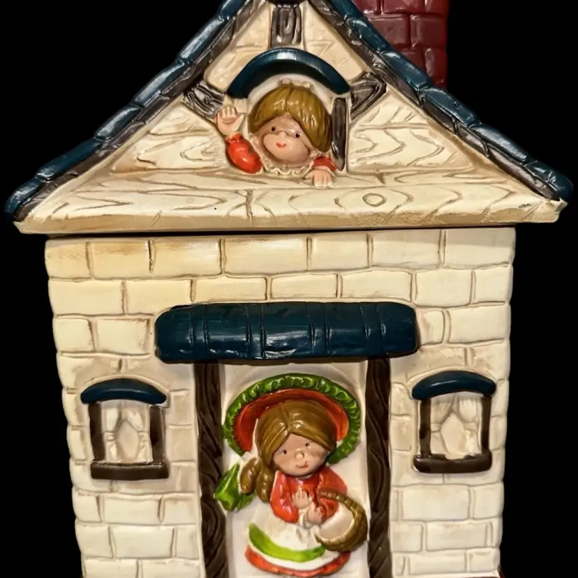 Hansel and Gretel Ceramic Collectible Cookie Jar Vintage 1950's