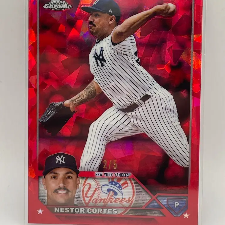 Nestor Cortes (/5), 2023 Chrome Sapphire Red Parallel, New York Yankees