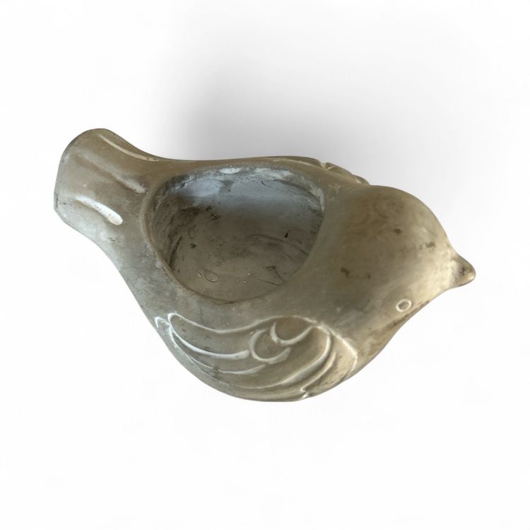 Small Gray Cement Succulent Bird Planter