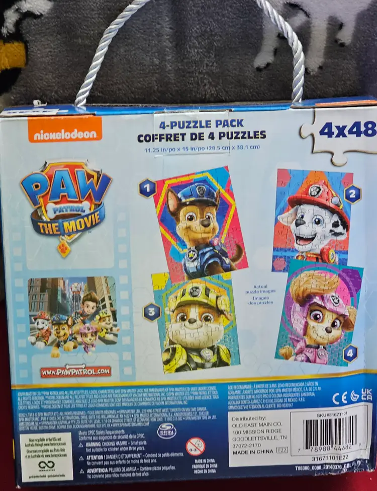 Nickelodeon Paw Patrol the Movie Four Puzzles 48 pcs. each - Brand New Sealed!