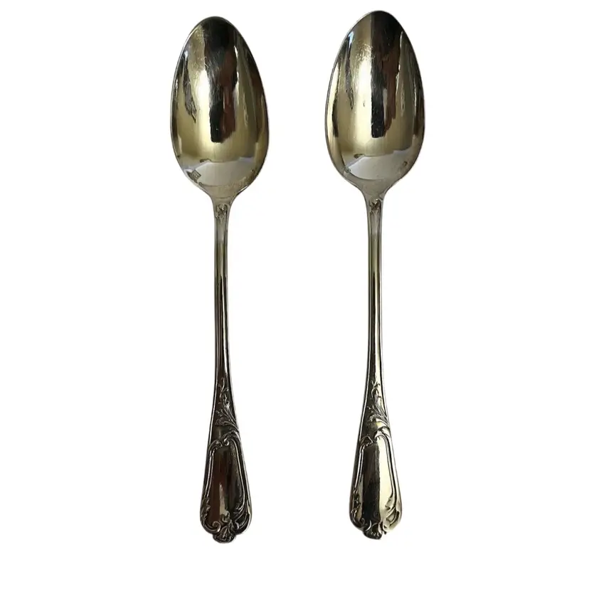 Antique/ Vintage French Silver plate Tea Spoon set of 2 Cailar Bayard 6 1/4"