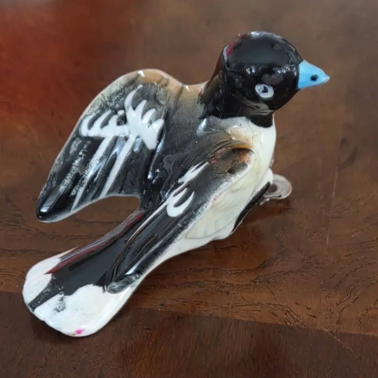 Vintage Clip on Bird Black