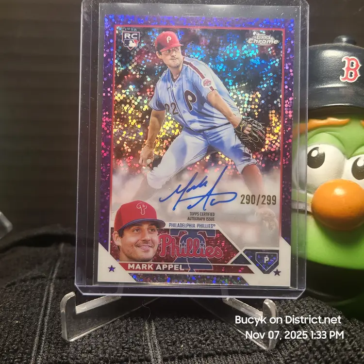 2023 Topps Chrome Purple Speckle Auto - Mark Appel Philadelphia Phillies 290/299