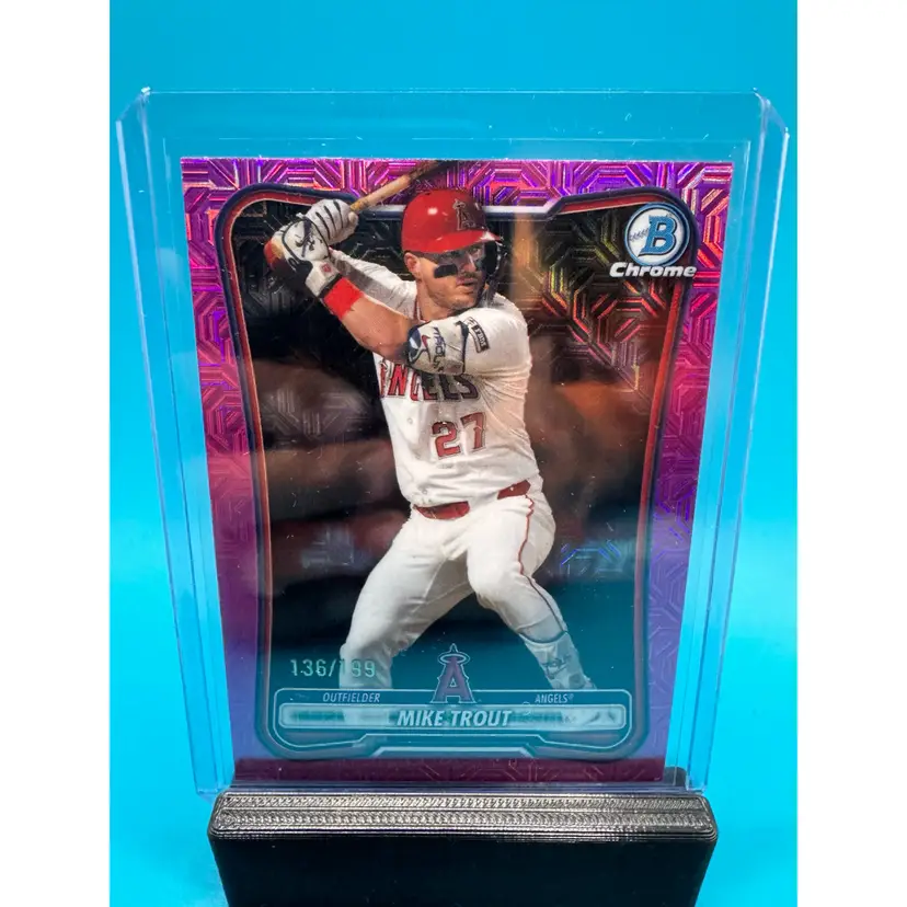 Mike Trout Bowman Chrome Pink Mojo Refractor /199 Los Angeles Angels