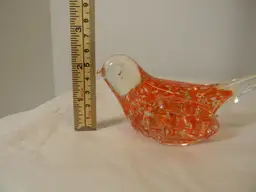 #01 Art Glass Bird Figurine/paperweight ( 2 1/4" H x 2 1/2"W)