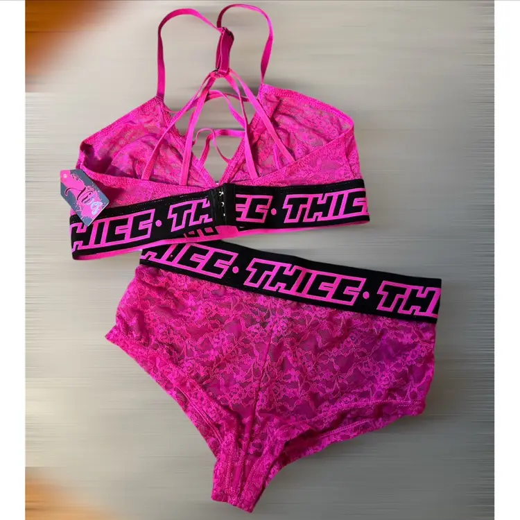 M/L  “Fantasy Lingerie”Thicc Lace Bralette & Cheeky