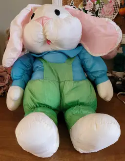 Vintage Nylon Parachute Easter Bunny Plush c.1990s