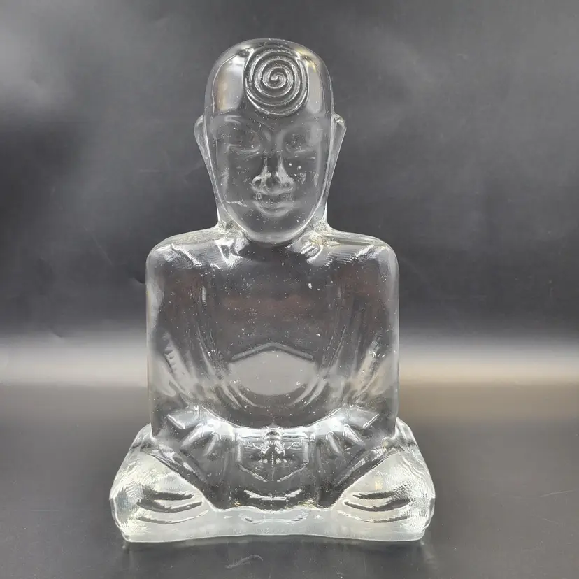 Handcrafted Cast Glass Buddha Single Bookend By Susan Gott Of Phoenix Glass Studios