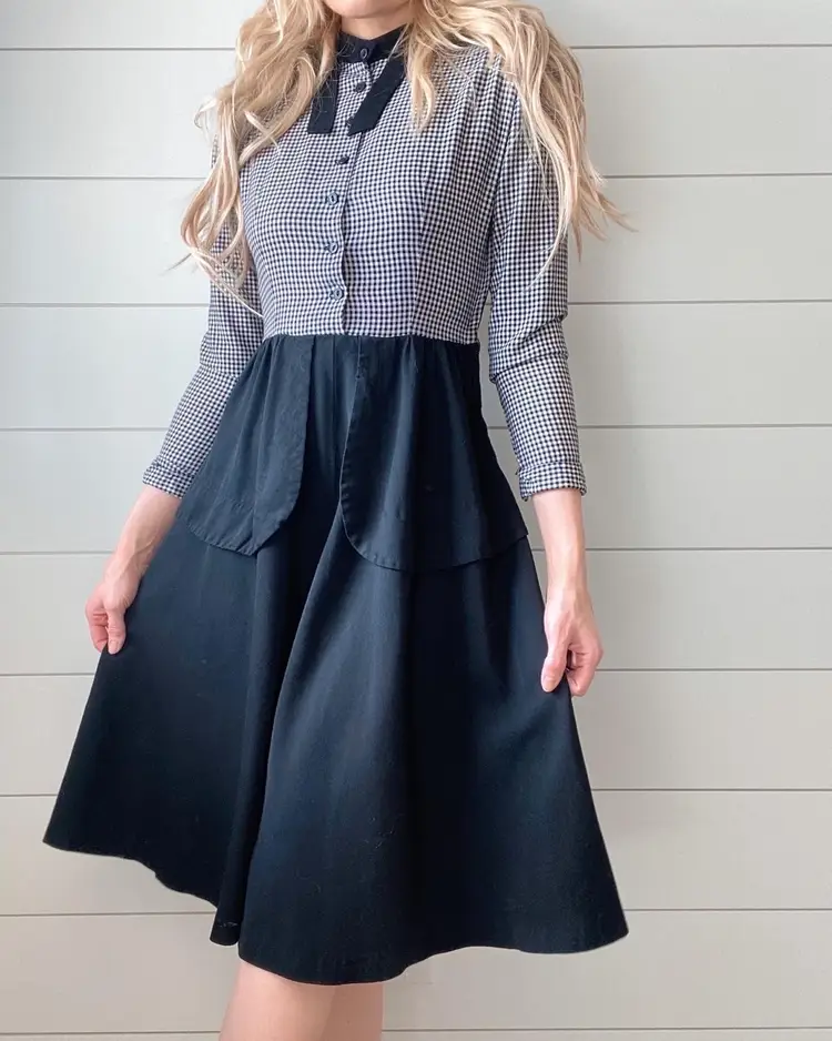 Jo White 1940s Classic Sundress Gingham Nipped Waist