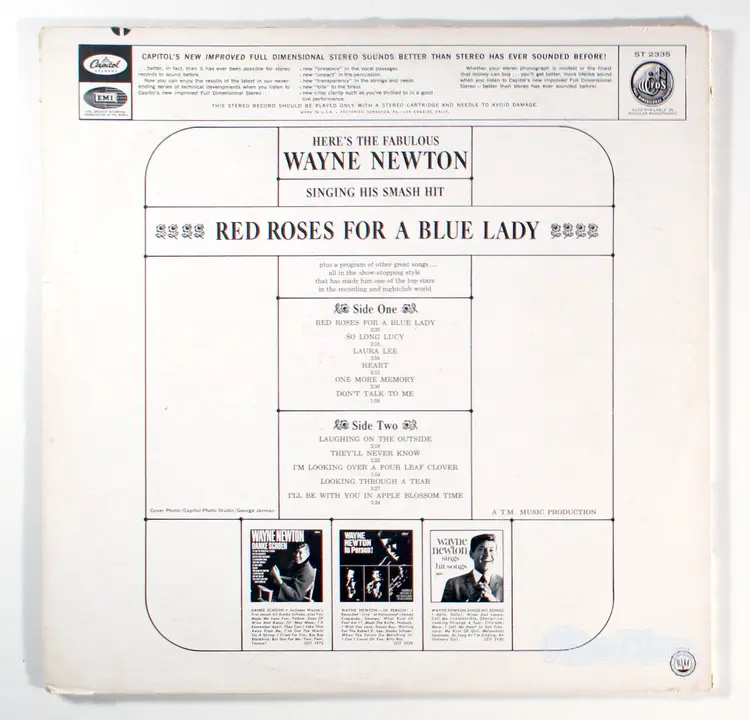 Wayne Newton - Red Roses For A Blue Lady (1965) Vinyl LP •PLAY-GRADED•