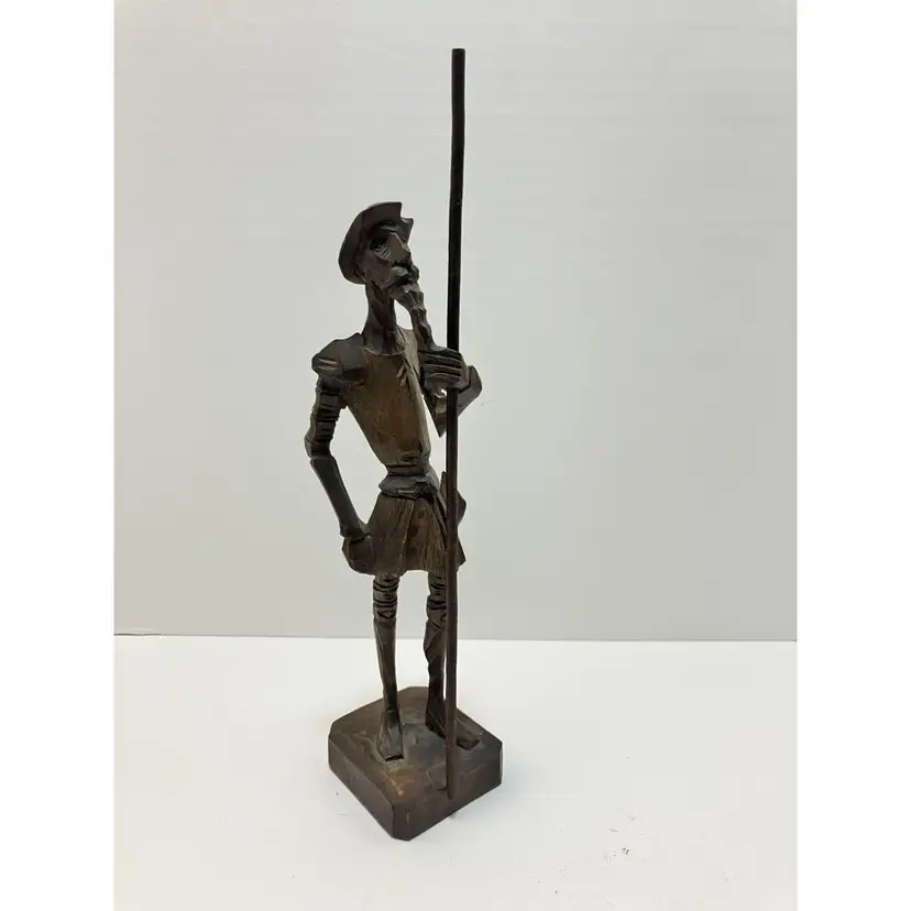 Vintage Don Quixote hand Carved Statue