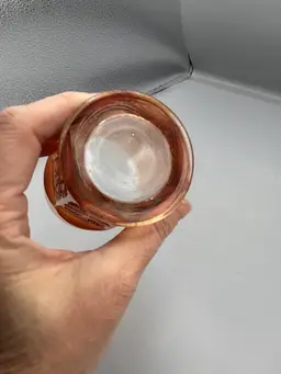 Fenton Marigold iridescent tumbler with grape & leaf